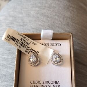 Elegant Silver Cubic Zirconia Earrings